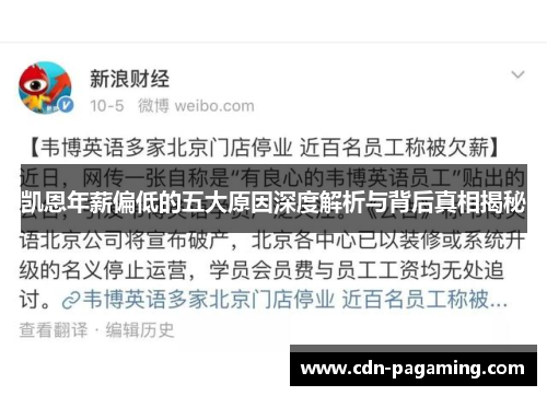 凯恩年薪偏低的五大原因深度解析与背后真相揭秘